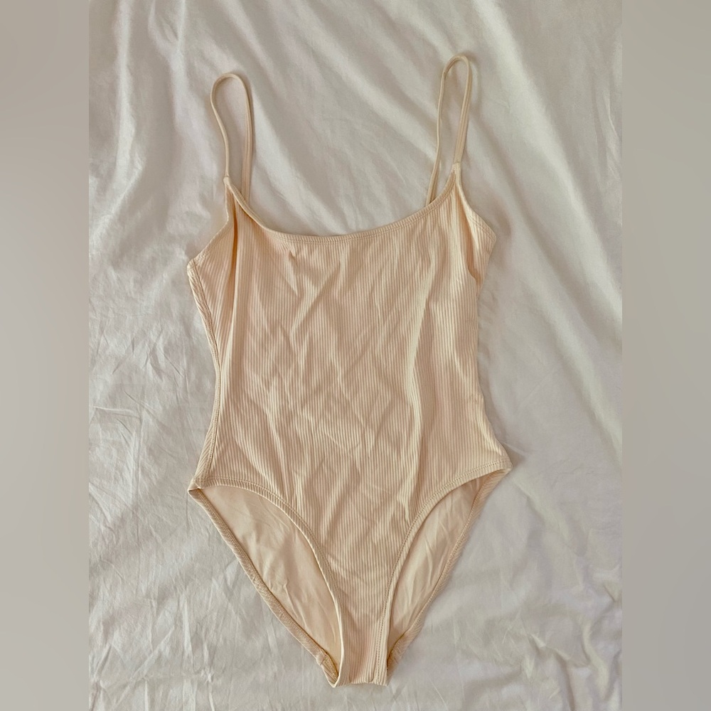Andie swim the Amalfi ribbed light pink large